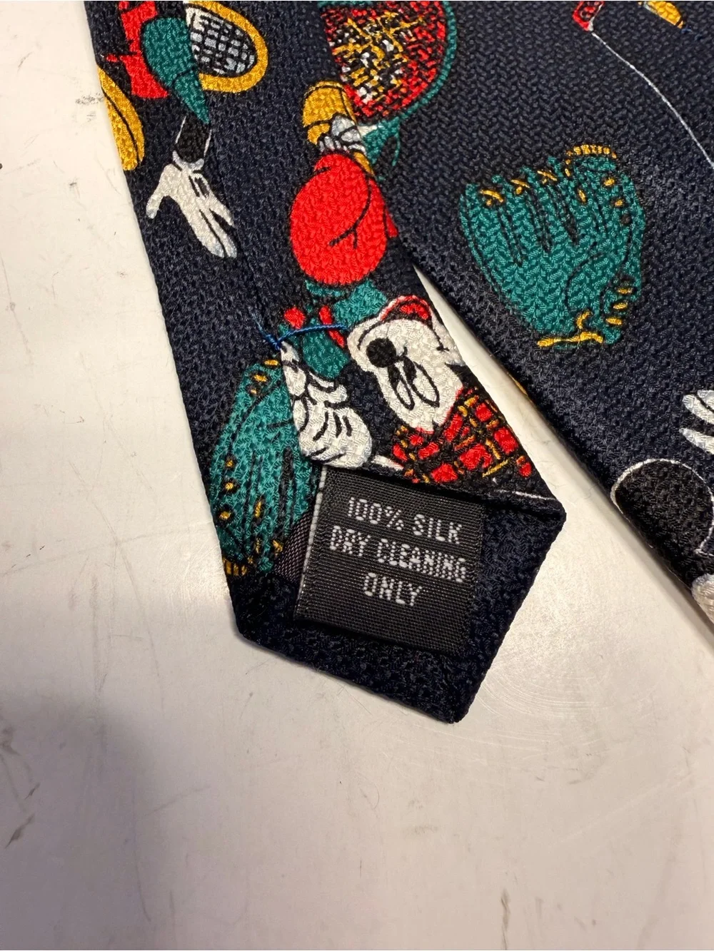 Mickey Unlimited Disney Silk Necktie Mickey Mouse Golf Baseball Tennis Sports